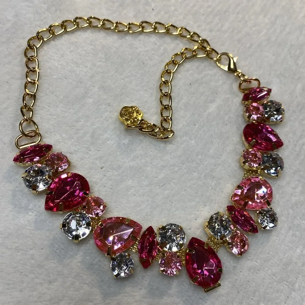 Pink Bling Jewel Dog Fancy Necklace Collar